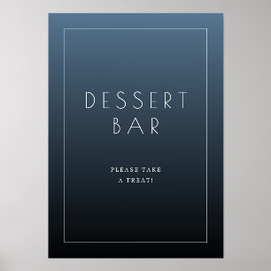 Inviting Blue Gradient Dessert Bar Sign Holder