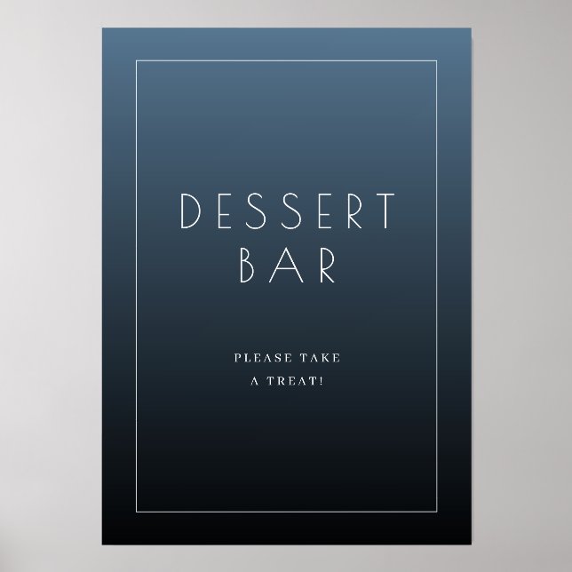 Inviting Blue Gradient Dessert Bar Sign Holder (Front)