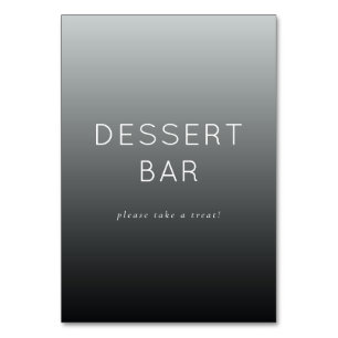 Inviting Gray Minimalist Dessert Bar Sign Table Number