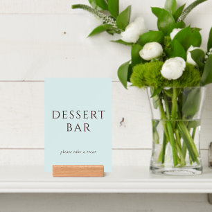 Inviting Light Blue Minimalist Dessert Bar Sign Holder