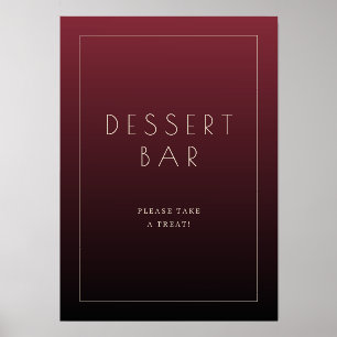 Inviting Maroon Minimalist Dessert Bar Sign Holder