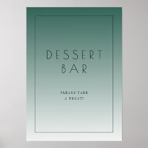 Inviting Teal Minimalist Dessert Bar Sign Holder