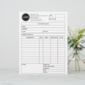 Invoice Business Sales Form Receipt, Add Logo Letterhead (Standing Front)