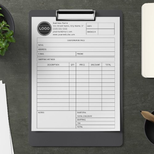 Invoice Business Sales Form Receipt Add Logo Letterhead