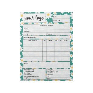 Invoice Business Sales Form Receipt, Add Logo Notepad