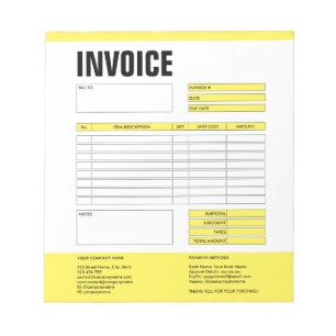 Invoice Form Business Quotation Add Logo Notepad