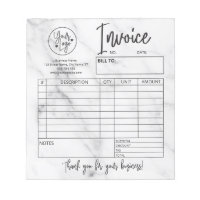 Invoice Sales Form Receipt Business Logo Marble
