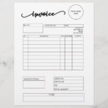 Invoice Small Business Supplies Letterhead<br><div class="desc">Build your customer's trust with these invoice letterhead sheets that have a plain white background and standard text typeface. Not only are they professional and easy to read,  they have convenient sections that you can edit in the design tool.</div>