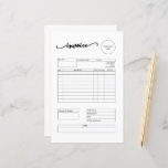 Invoice Small Business Supplies Letterhead<br><div class="desc">Build your customer's trust with these invoice letterhead sheets that have a plain white background and standard text typeface. Not only are they professional and easy to read,  they have convenient sections that you can edit in the design tool.</div>