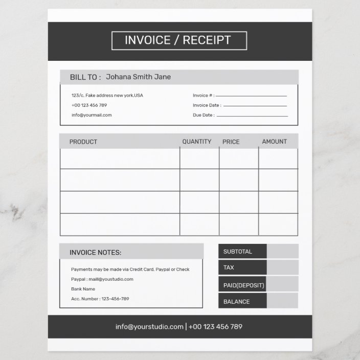 print custom invoices