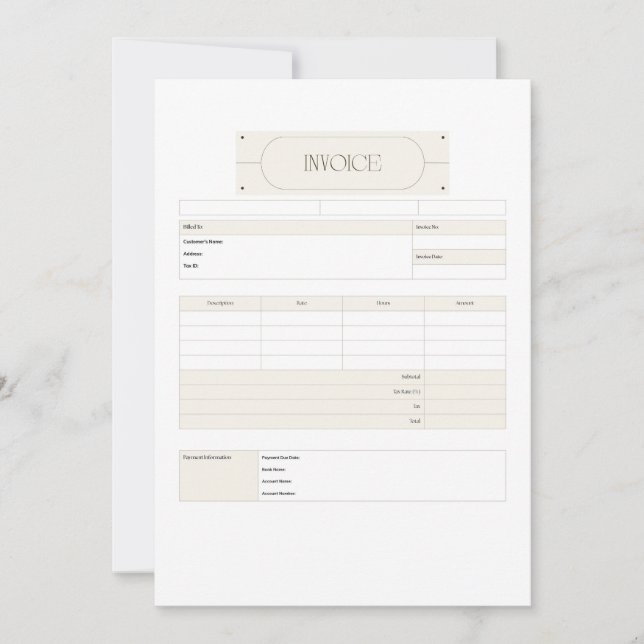 Invoice Template Cute  Small Business (Front)