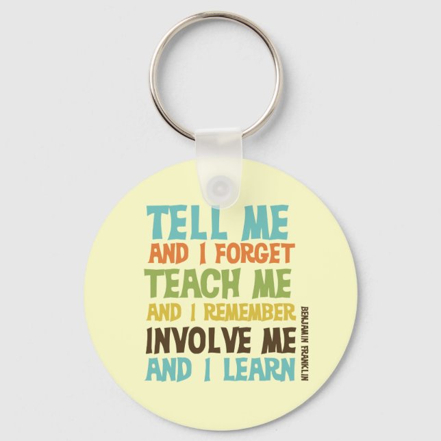 Involve Me Inspirational Quote Keychain (Front)