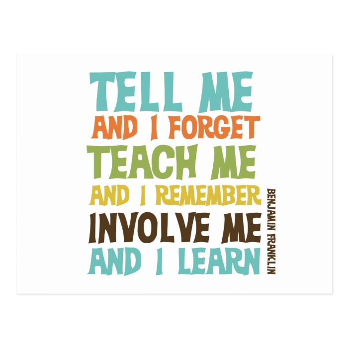 Involve Me Inspirational Quote Postcard