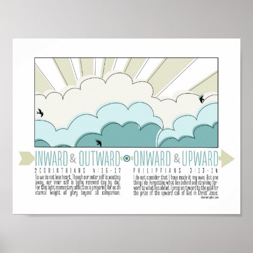 Inward Outward Onward Upward Inspirational Post Poster