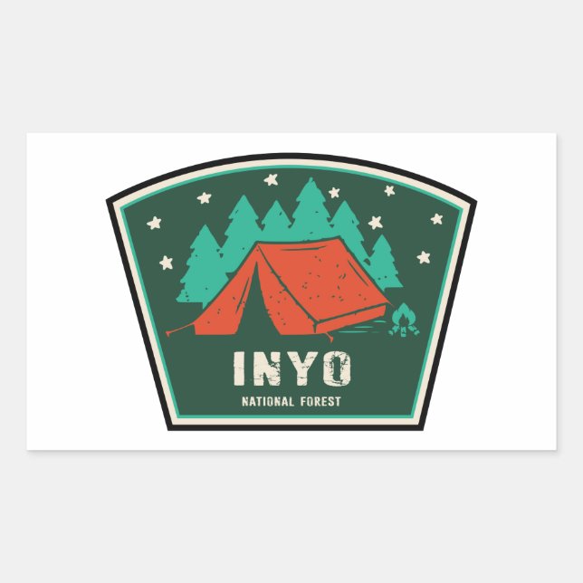 Inyo National Forest Camping Rectangular Sticker (Front)