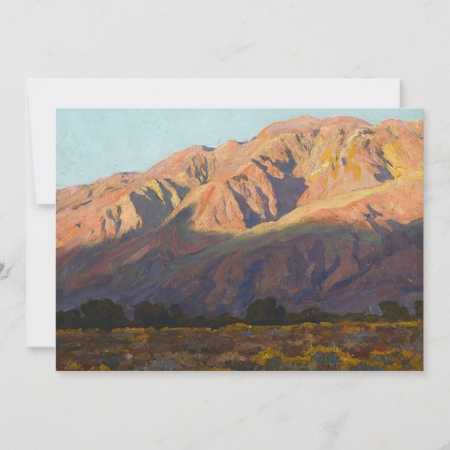 Inyo Range at Sunset, Lone Pine by Maynard Dixon Thank You Card (Front)