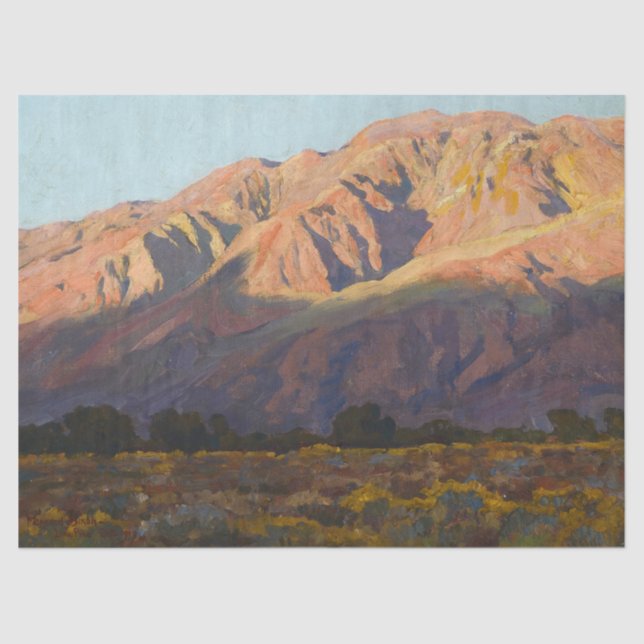 Inyo Range at Sunset, Lone Pine by Maynard Dixon Tissue Paper (Front)