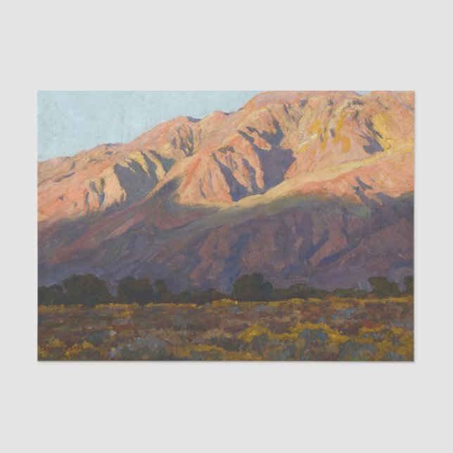 Inyo Range at Sunset, Lone Pine by Maynard Dixon Tissue Paper (Front)