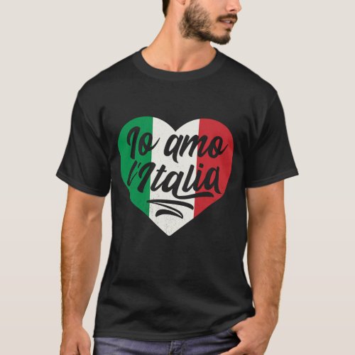 Io L Italia Heart Italy Country  Italian Flag T_Shirt