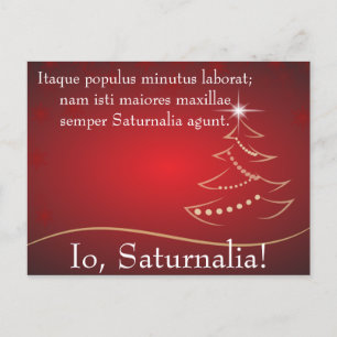 Io Saturnalia Quote from Petronius Invitation Postcard