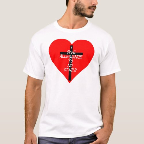 IOATNO Red Heart And Cross T_Shirt