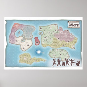 Iohorn Adventure Fantasy Map Poster
