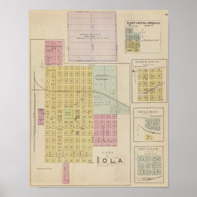 Iola, Torrance, and Kellogg, Kansas Poster (Front)