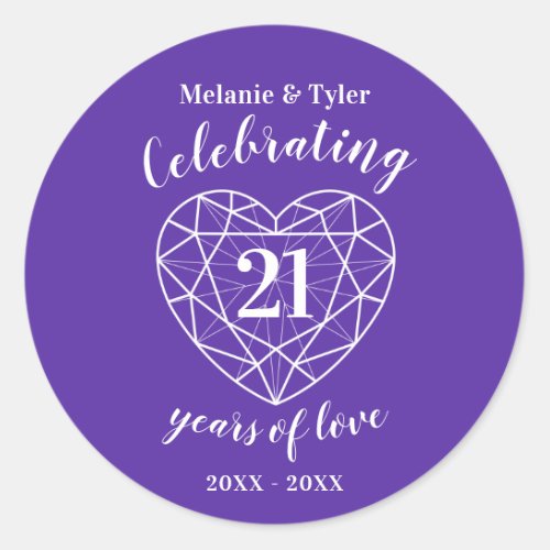 Iolite anniversary 21 years of love stickers