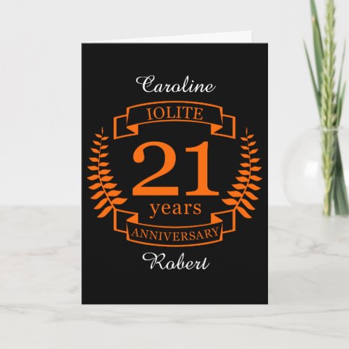 Iolite Gemstone wedding anniversary 21 years Card