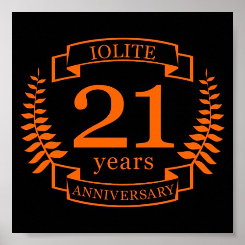 Iolite Gemstone wedding anniversary 21 years Poster