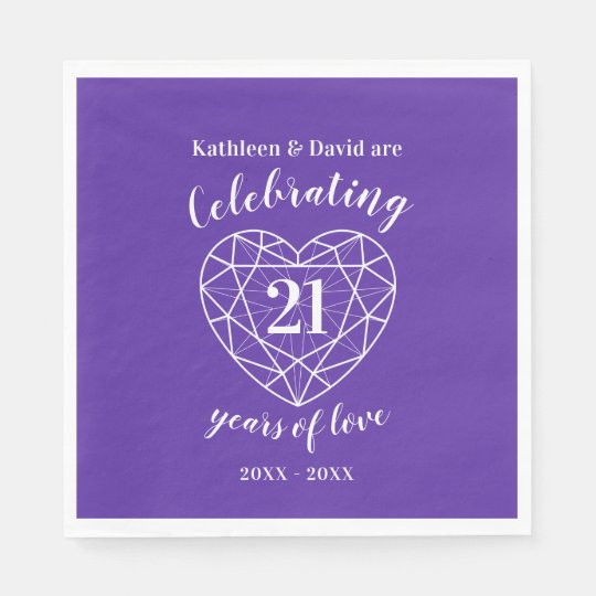Iolite Wedding Anniversary 21 Years Of Love Napkin Zazzle Iolite Wedding Anniversary 21 Years Of Love Napkin
