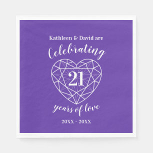 Iolite wedding anniversary 21 years of love napkins