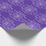 Iolite wedding anniversary 21 years of love purple wrapping paper<br><div class="desc">Iolite celebrating 21 years of love anniversary purple wrapping paper. Simple outline heart stone effect line art graphics purple and white 21st Wedding Anniversary wrapping paper. Customize with your own twenty one wedding anniversary names and marriage from and to years. The 21st wedding anniversary is associated with the gemstone iolite...</div>