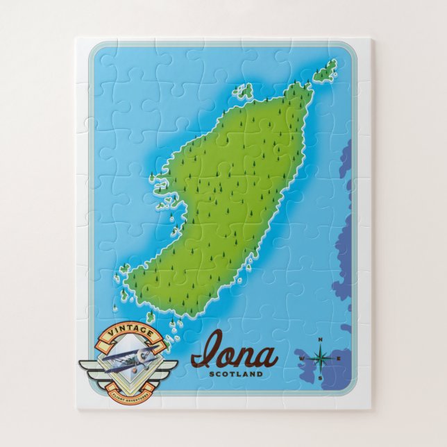 Iona scotland map jigsaw puzzle (Vertical)