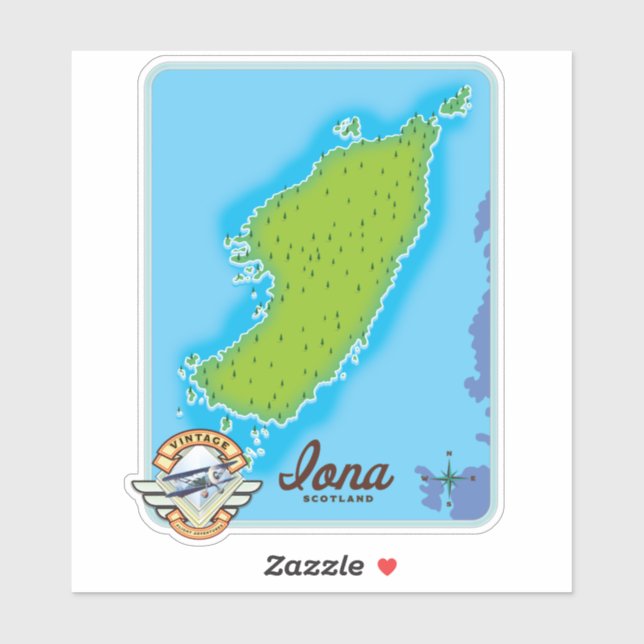 Iona scotland map sticker (Sheet)