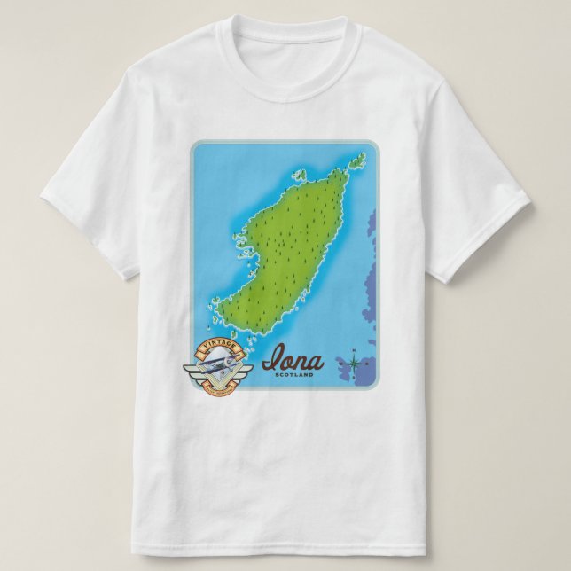 Iona scotland map T-Shirt (Design Front)
