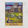 Iona Scotland Vintage Travel Poster Restored Postcard
