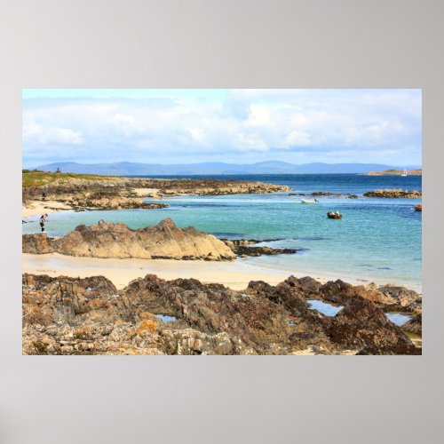 Iona Scottish island beautiful rocky seashore Poster