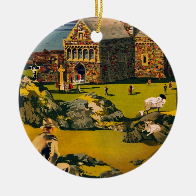 Iona - See this Scotland by MacBrayne's steamers Ceramic Ornament (Front)