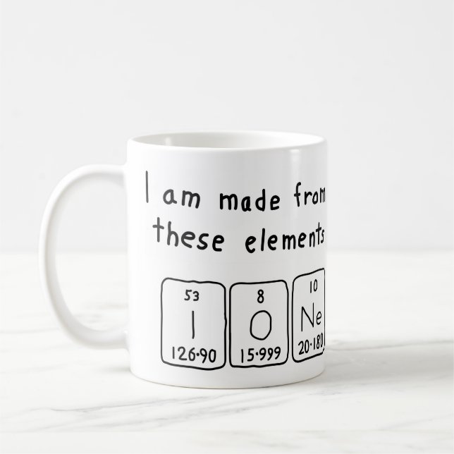 Ione periodic table name mug (Left)