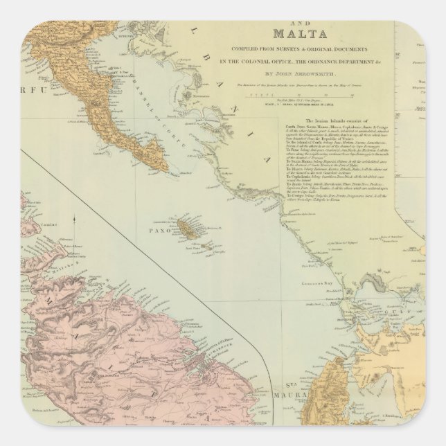 Ionian Islands, Malta Square Sticker (Front)