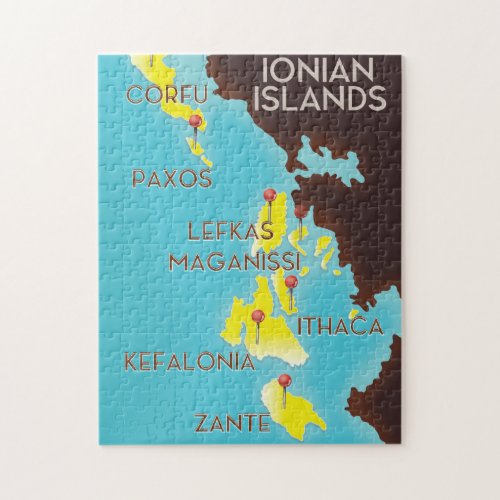 Ionian Islands map poster Jigsaw Puzzle