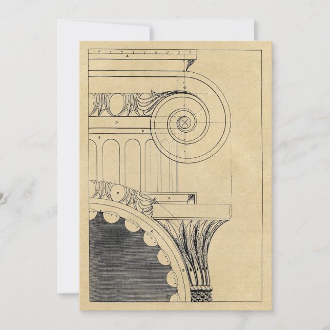 Ionic Column Architecture Holiday Card (Front)