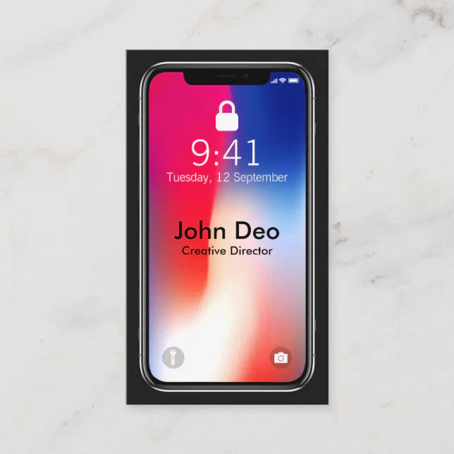 iOS Inspired Modern | iPhone X Business Card | Zazzle
