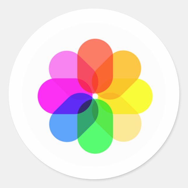 iOS Photos App Icon Classic Round Sticker (Front)