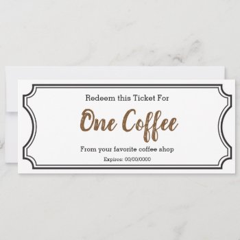 Iou Love Gift Ticket One Coffee Editable by LaurEvansDesign at Zazzle