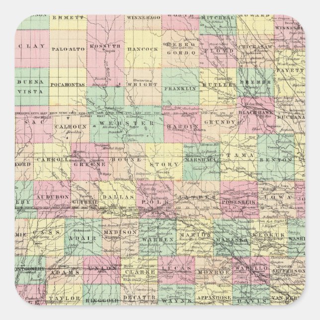 Iowa 3 square sticker (Front)