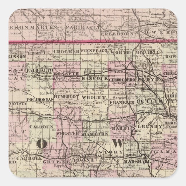 Iowa 4 square sticker (Front)