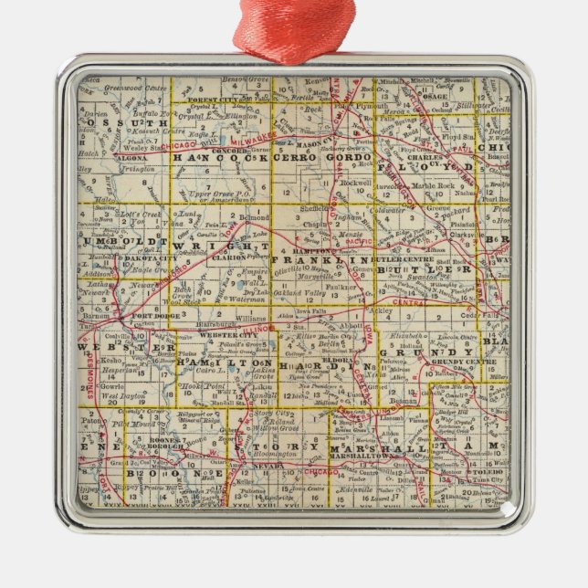 Iowa 6 metal ornament (Front)