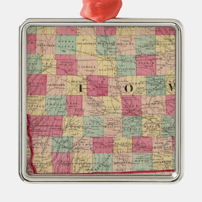 Iowa and Nebraska 2 Metal Ornament (Front)